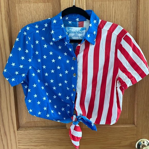Chubbies Women's Patriotic Crop Top - Red, White, and Blue - Picture 1 of 3